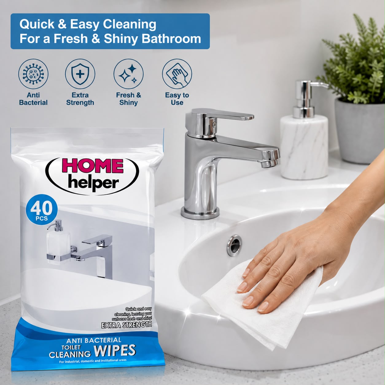 Multi-Purpose Cleaning Wipes – 40 Pieces