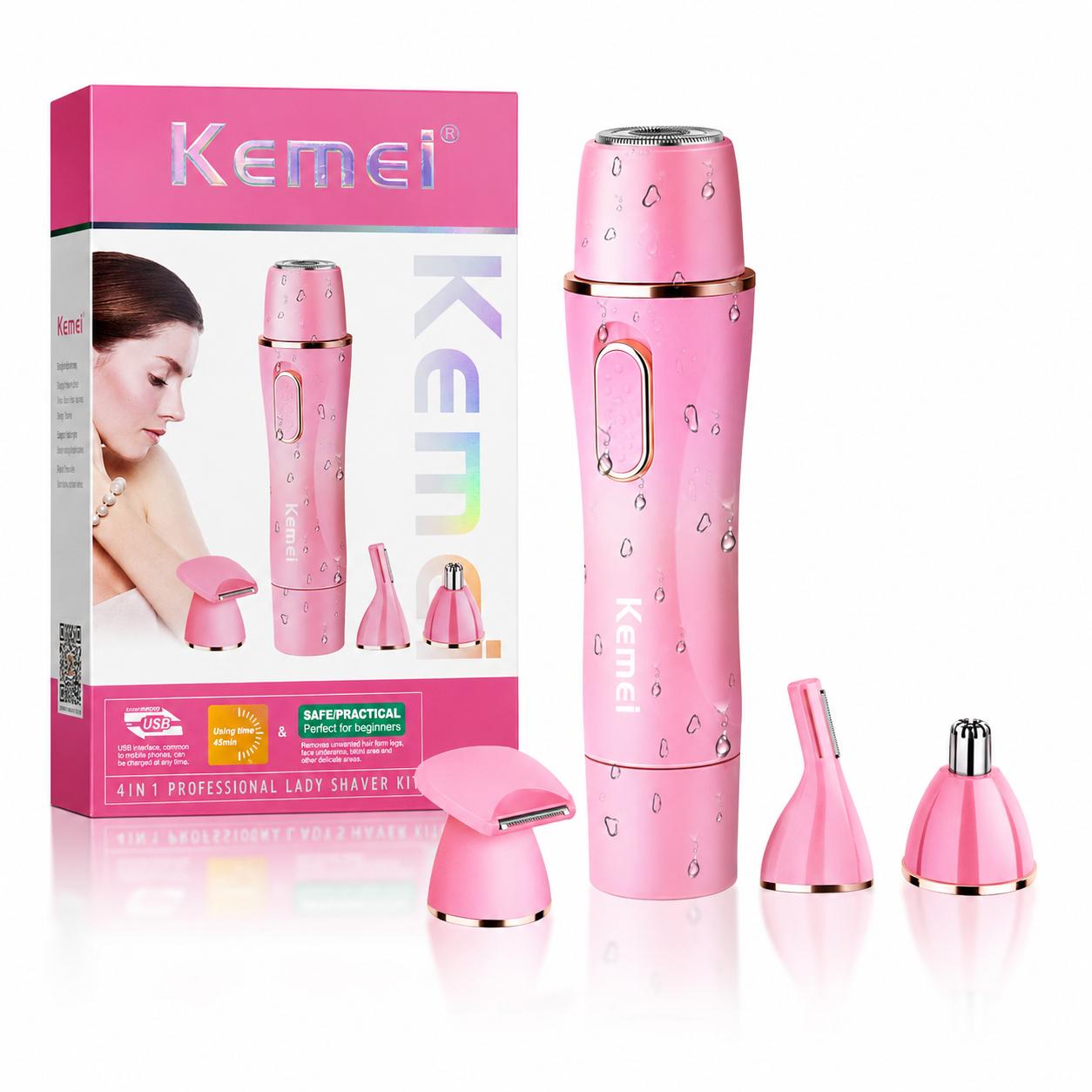 Kemei 4 In 1 Lady’s Shaver Kit