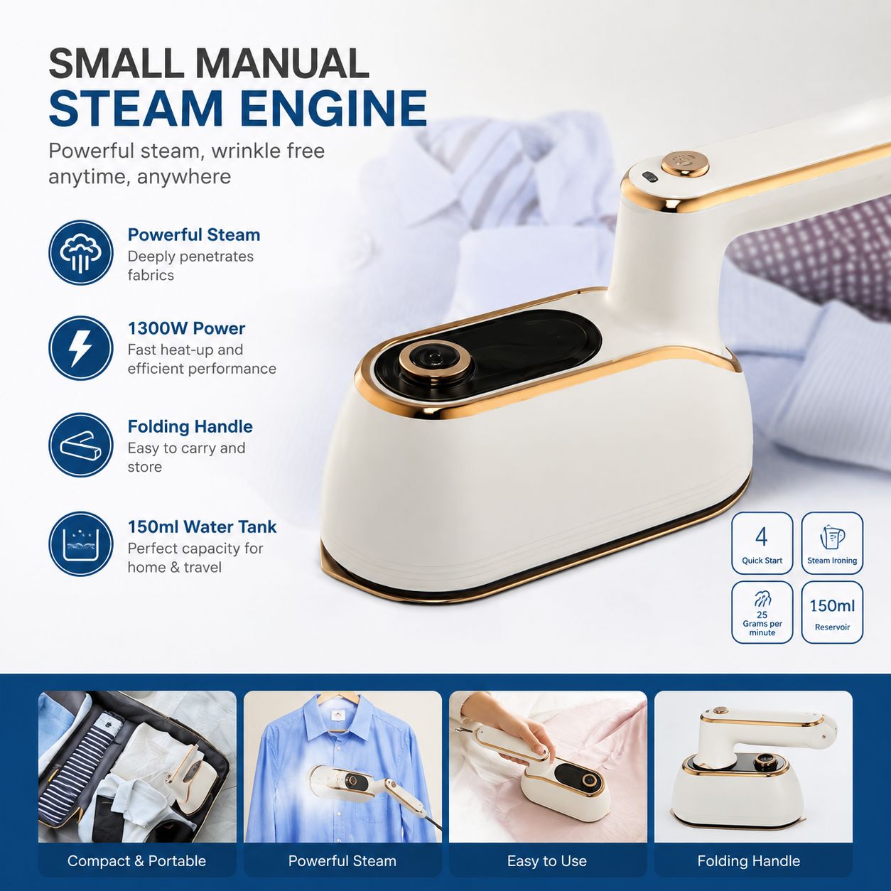Handheld Travel Garment Steamer