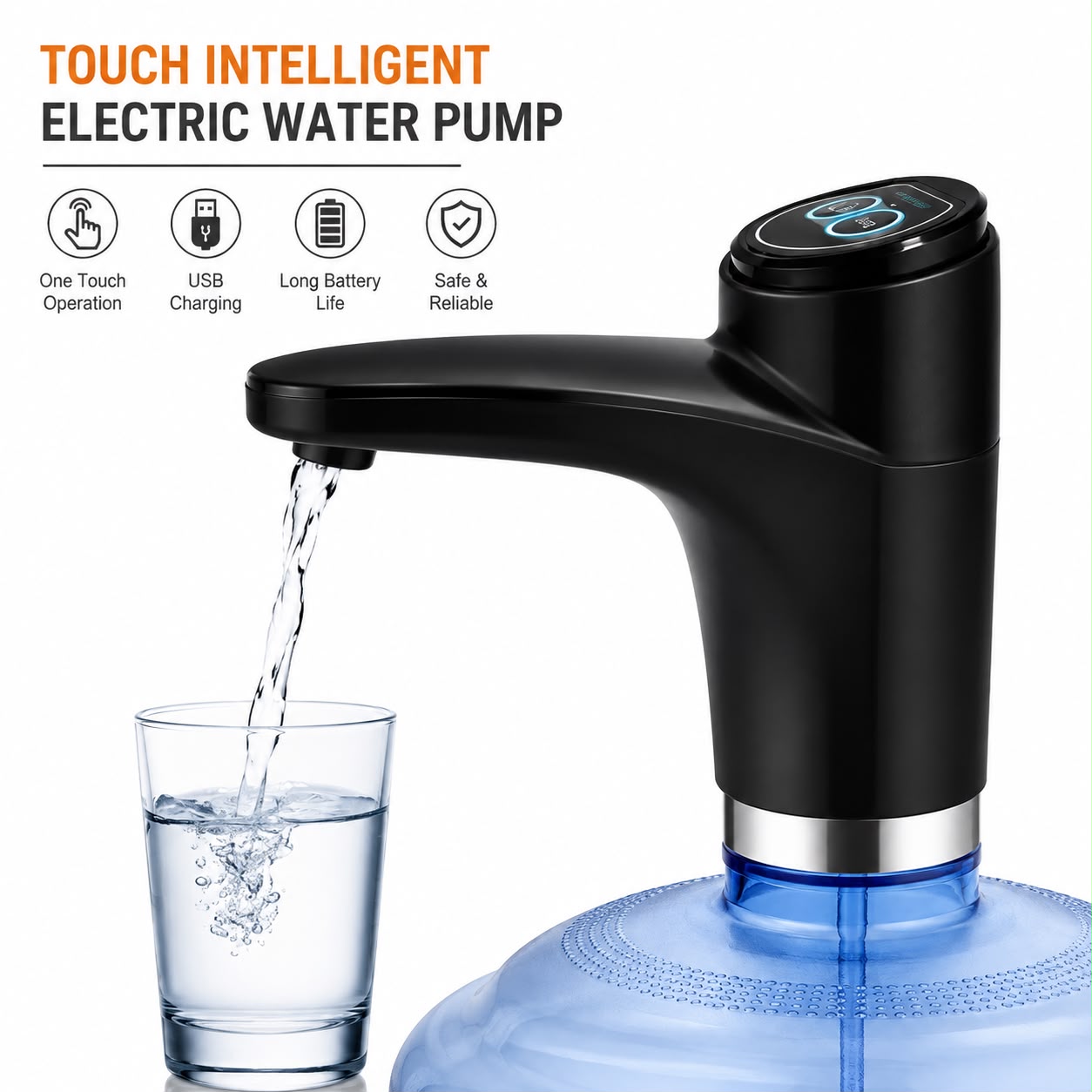 Touch Intelligent Electric Water Pump – USB Rechargeable