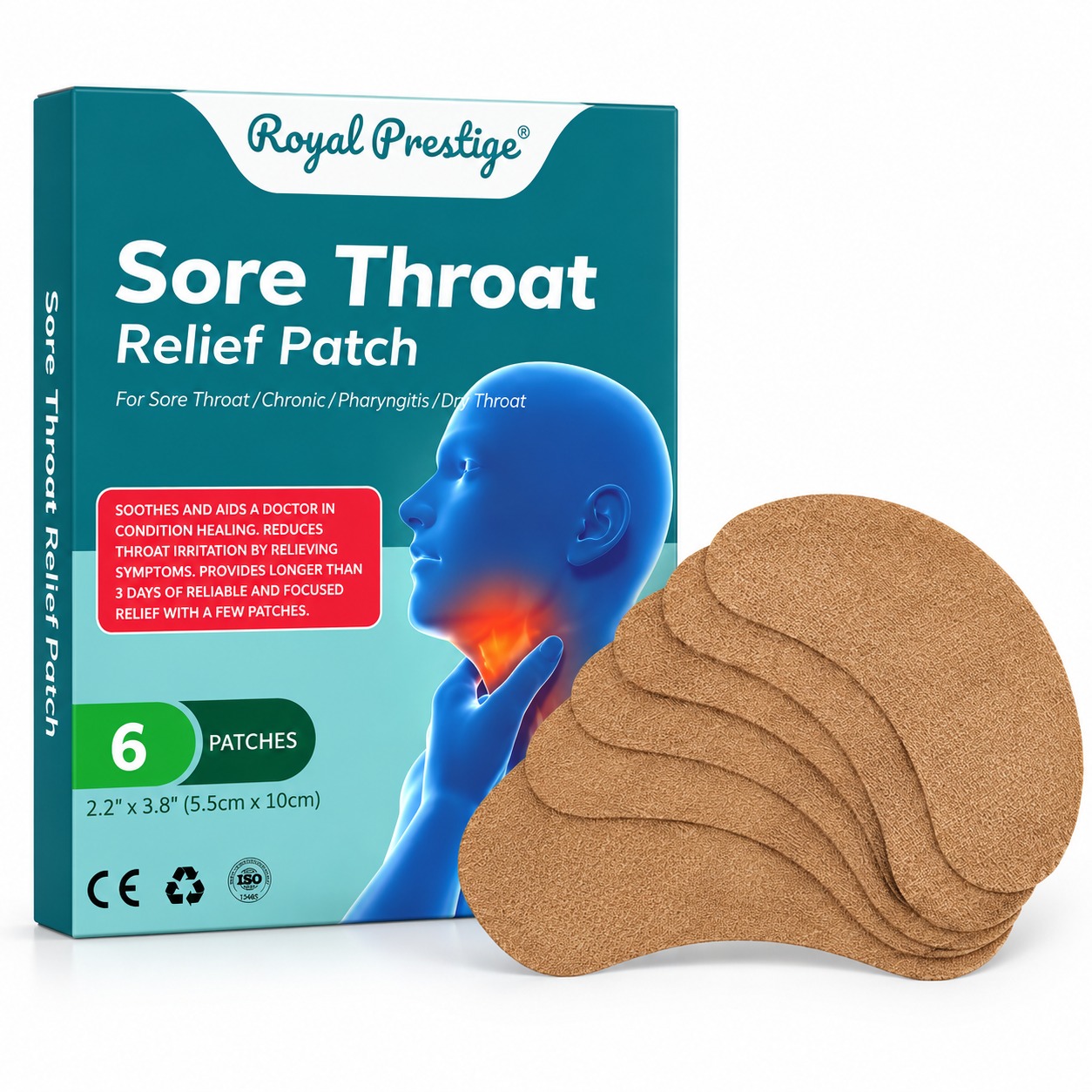 Royal Prestige Sore Throat Relief Patch – 6 Patches