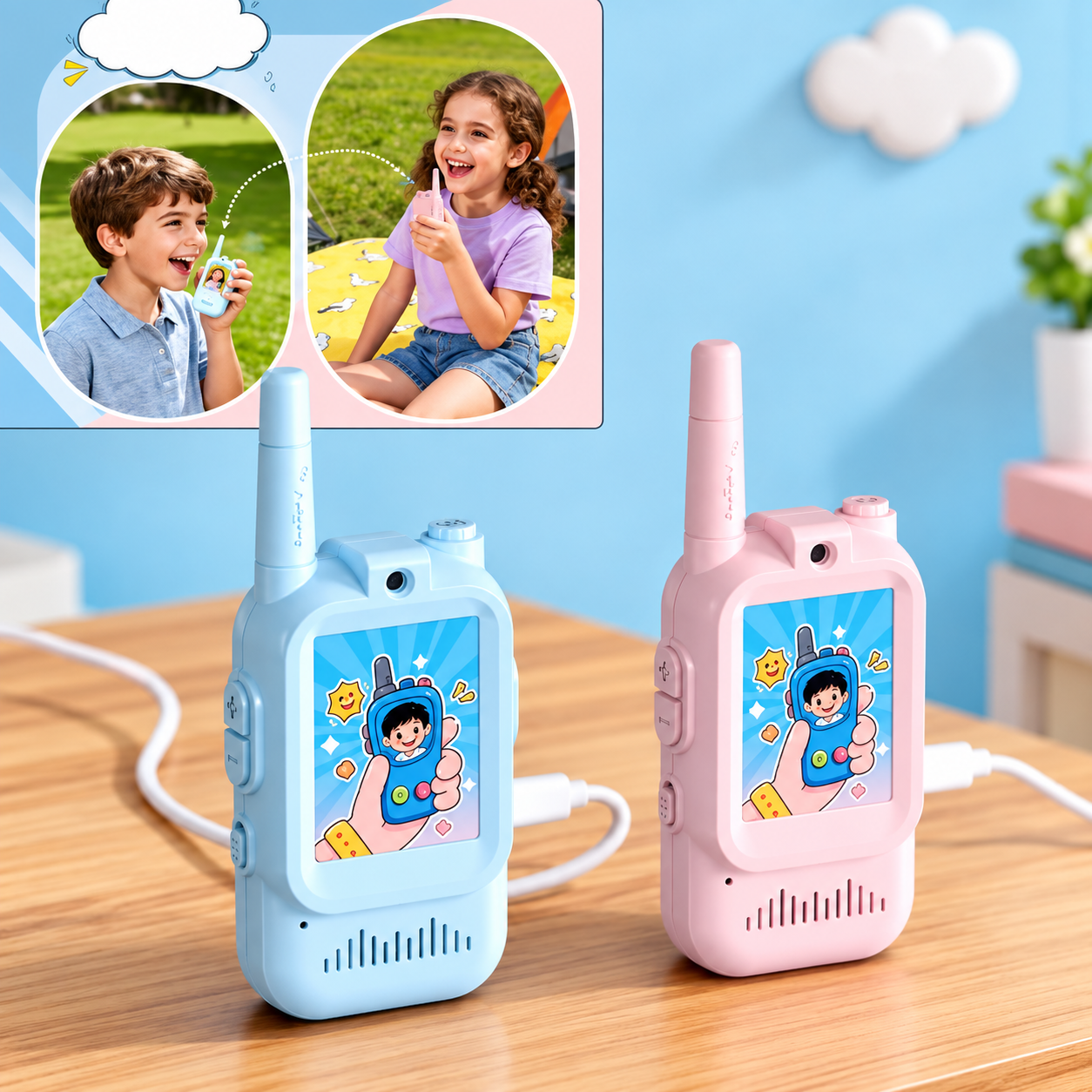 2-Piece Two-Way Walkie Talkie Set for Kids