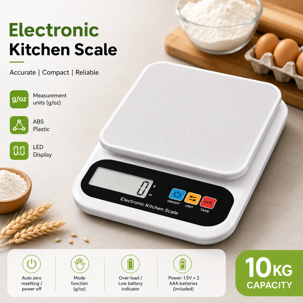 Electronic Kitchen Scale – 10 KG Digital Weighing Scale