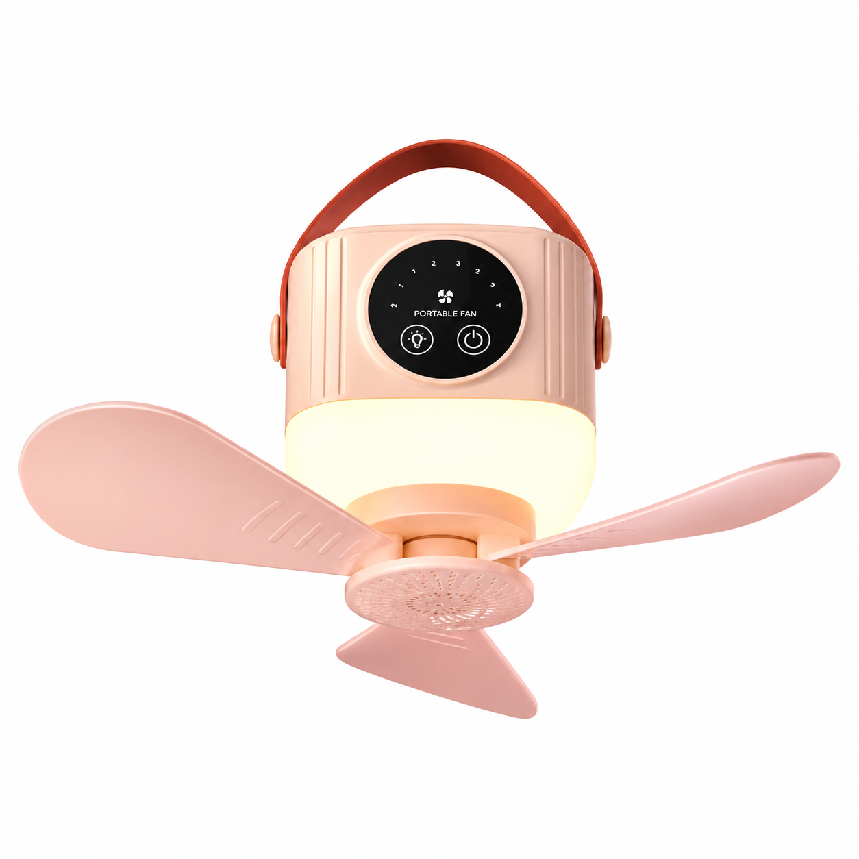 Rechargeable Portable Fan with LED Light – Compact & Multi-Purpose