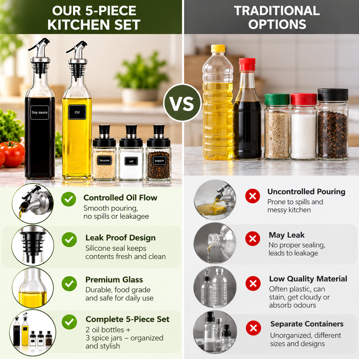 5-Piece Kitchen Set vs Traditional Options