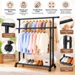 Organized Black Garment Rack Display