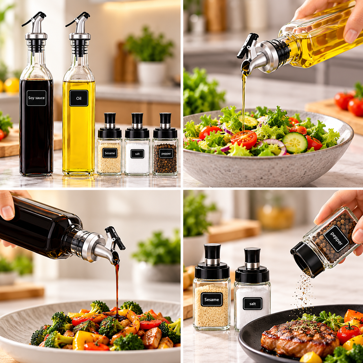 Modern Kitchen Oil and Spice Set