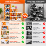Tiered Shoe Rack with Colorful Footwear (1)