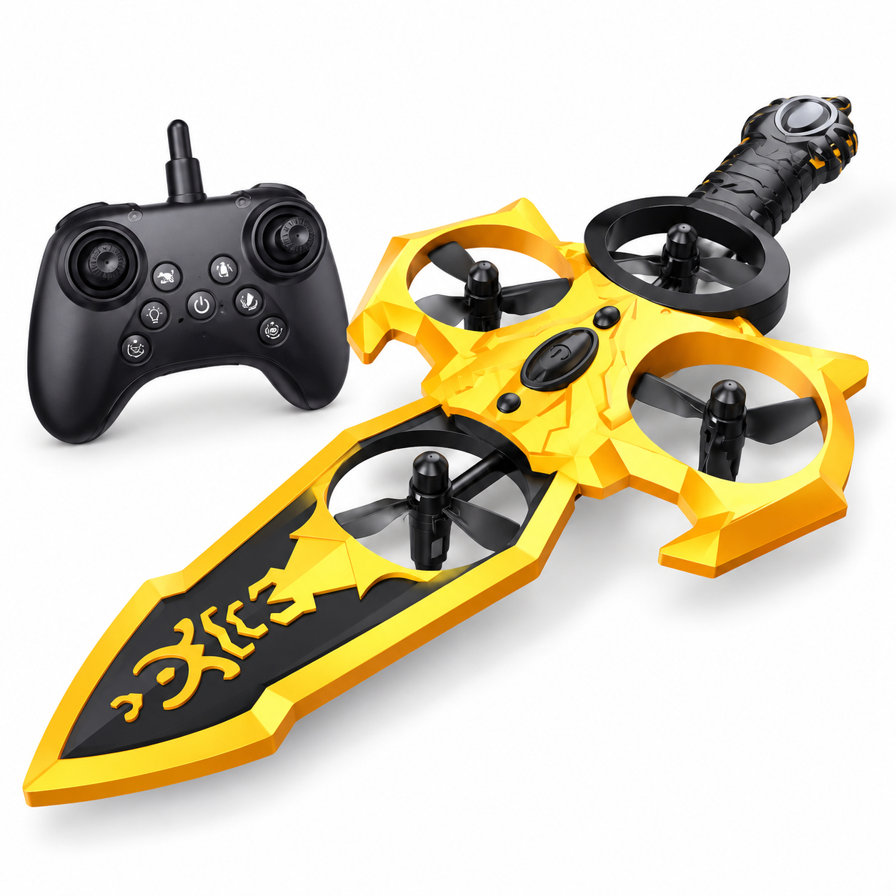 S21 Flying Sword Fighter – RC Sword-Shaped Quadcopter with 360° Stunts & LED Lights