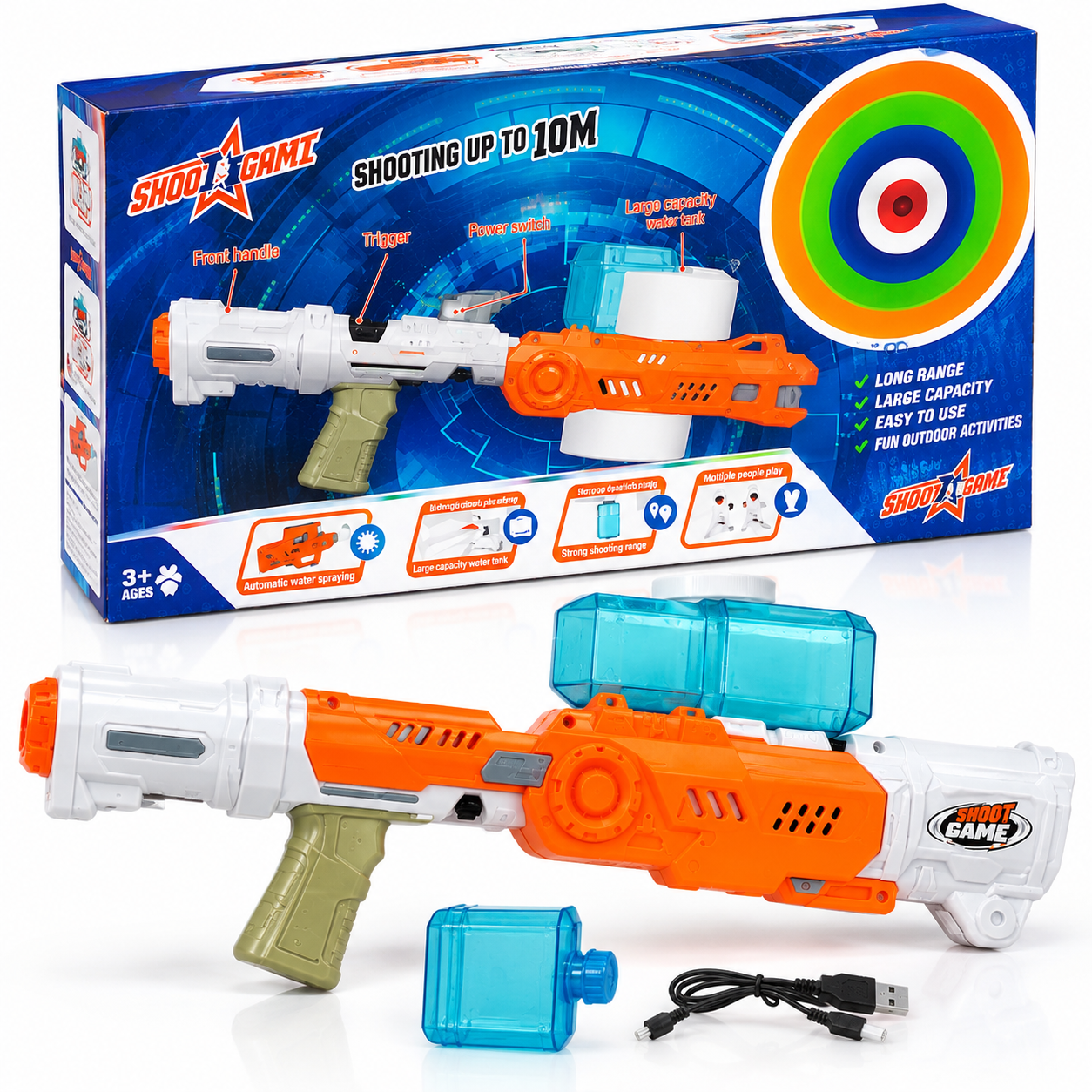 Electric Shoot Game Water Gun – Automatic Water Blaster | Up to 10M Range