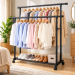 Organized Black Garment Rack Display