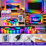 Vibrant LED Strip Light Kit Display