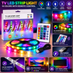 Vibrant LED Strip Light Kit Display